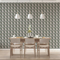 Interlocking Crescent Mural Wallpaper — Sage and Blush Geometric Mural Wallpaper - pure wallpaper artwork