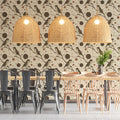Rustic Bird & Geometric Circle Mural Wallpaper - pure wallpaper artwork