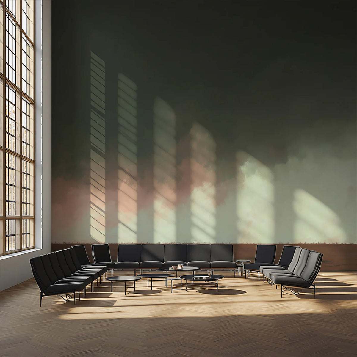 Stormy Horizon Mural Wallpaper — Moody Abstract Landscape Mural Wallpaper - pure wallpaper artwork