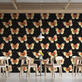 Monarch Butterfly Mural Wallpaper — Dramatic Midnight Pattern Mural Wallpaper - pure wallpaper artwork