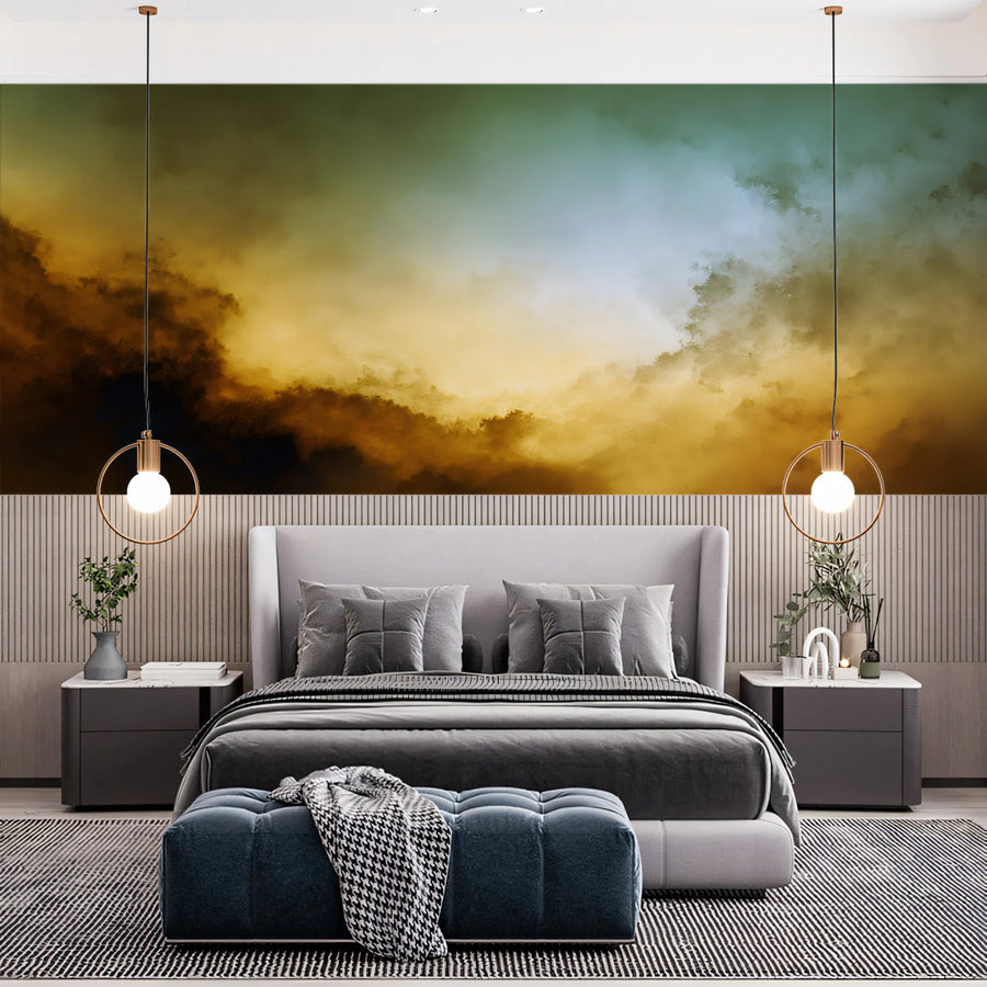 Luminous Nebula Mural Wallpaper — Abstract Ethereal Cloudscape Mural Wallpaper