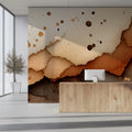 Abstract Torn Paper Mural Wallpaper — Warm Earthy Tones Mural Wallpaper - pure wallpaper artwork