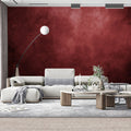 Deep Crimson Gradient Mural Wallpaper — Rustic Concrete Finish Mural Wallpaper - pure wallpaper artwork