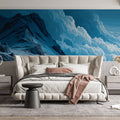 Aerial Alpine Peak Mural Wallpaper — Atmospheric Mountain Landscape Mural Wallpaper - pure wallpaper artwork
