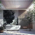 Abstract Gray Cloud Mural Wallpaper Textured Urban Grunge Mural Wallpaper - pure wallpaper artwork