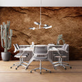 Rustic Earth Stone Mural Wallpaper — Deep Copper and Brown Texture Mural Wallpaper - pure wallpaper artwork
