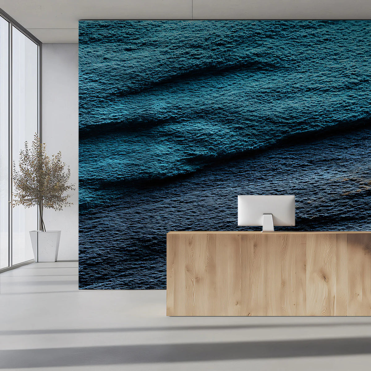 Stormy Ocean Abstract Mural Wallpaper — Textured Coastal Design Mural Wallpaper - pure wallpaper artwork