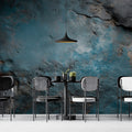 Weathered Concrete Mural Wallpaper — Industrial Blue and Rust Mural Wallpaper - pure wallpaper artwork