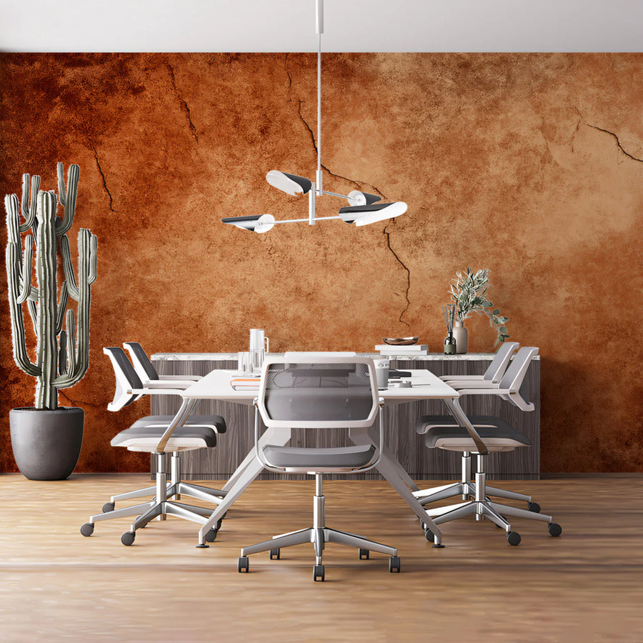 Rustic Cracked Copper Mural Wallpaper — Earthy Abstract Design Mural Wallpaper