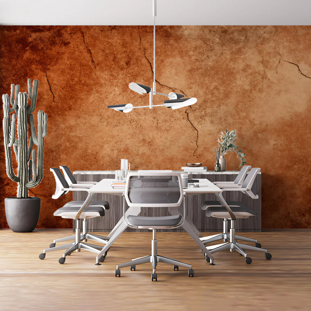 Rustic Cracked Copper Mural Wallpaper — Earthy Abstract Design Mural Wallpaper - pure wallpaper artwork