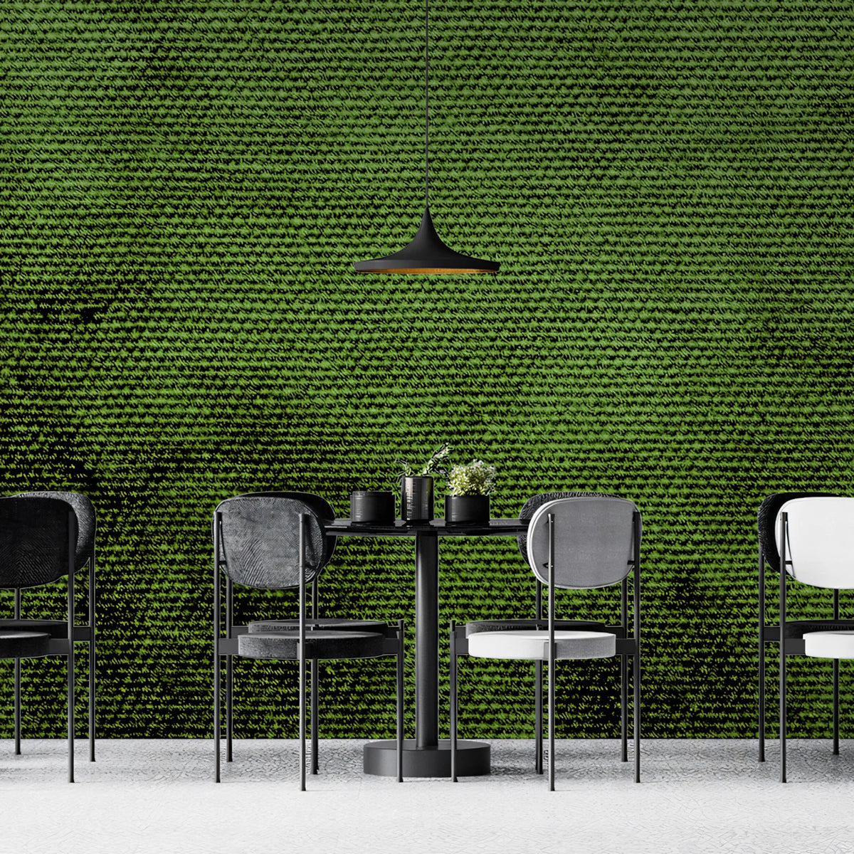 Distressed Lime Green Textile Mural Wallpaper — Industrial Edge Mural Wallpaper - pure wallpaper artwork