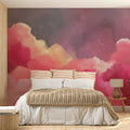 Twilight Nebula Mural Wallpaper — Abstract Sky and Pink Clouds Mural Wallpaper - pure wallpaper artwork