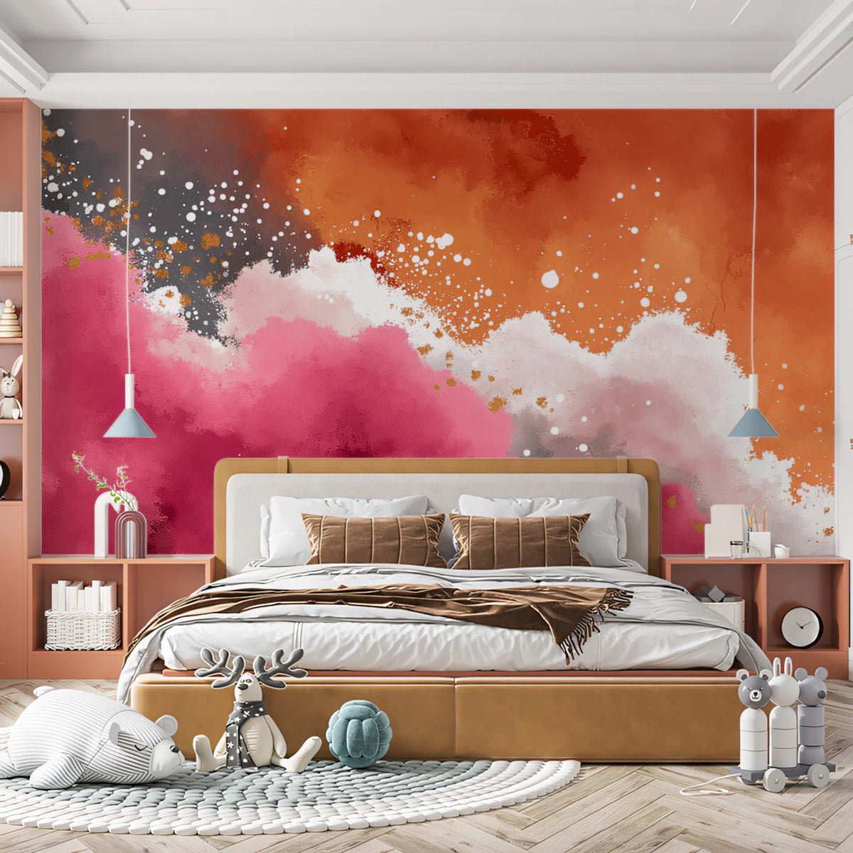 Abstract Watercolor Splash Mural Wallpaper — Vibrant Modern Art Mural Wallpaper - pure wallpaper artwork