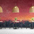 Abstract Painted Sunset Mural Wallpaper — Warm Gradient Landscape Mural Wallpaper - pure wallpaper artwork