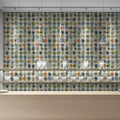 Abstract Cross-Hatch Mural Wallpaper — Hand-Painted Textile Motif Mural Wallpaper - pure wallpaper artwork