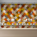Abstract Harlequin Mural Wallpaper — Painterly Diamond Pattern Mural Wallpaper - pure wallpaper artwork