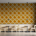 Watercolor Quatrefoil Mural Wallpaper — Warm Gold Geometric Mural Wallpaper - pure wallpaper artwork