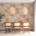 Modern Diamond Mural Wallpaper Playful Hand-Painted Texture Mural Wallpaper - pure wallpaper artwork