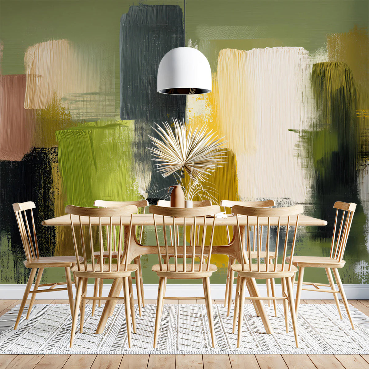 Abstract Brushstroke Mural Wallpaper — Earthy Modern Art Mural Wallpaper - pure wallpaper artwork