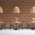 Woven Mosaic Mural Wallpaper — Textured Earthy Grid Pattern Mural Wallpaper - pure wallpaper artwork