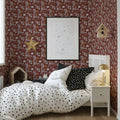 Abstract Tribal Motif Mural Wallpaper — Earthy Geometric Folk Art Mural Wallpaper - pure wallpaper artwork