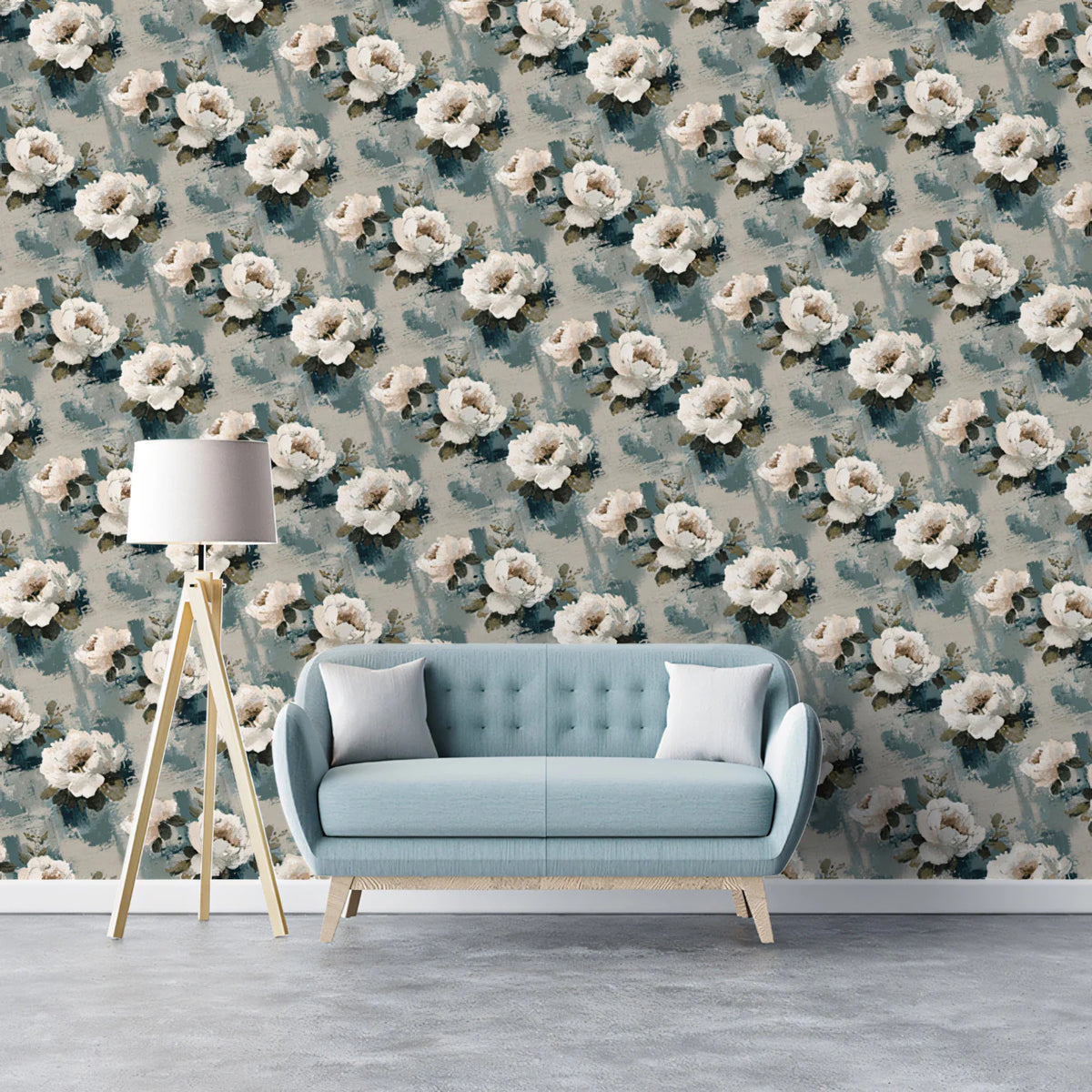 Vintage Rose Garden Mural Wallpaper — Painterly Floral Pattern Mural Wallpaper - pure wallpaper artwork