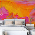 Abstract Impasto Mural Wallpaper — Energetic Brushstroke Art Mural Wallpaper - pure wallpaper artwork