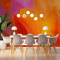 Vibrant Abstract Brushstroke Mural Wallpaper — Sunset Hues Mural Wallpaper - pure wallpaper artwork