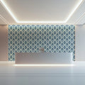 Traditional Damask Floral Mural Wallpaper — Cool Blue Leaf Pattern Mural Wallpaper - pure wallpaper artwork
