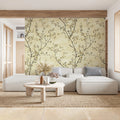 Minimalist Botanical Mural Wallpaper — Ink Branch Pattern Mural Wallpaper - pure wallpaper artwork