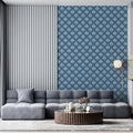 Heritage Blue Damask Mural Wallpaper — Traditional Floral Pattern Mural Wallpaper - pure wallpaper artwork