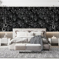 Abstract Dandelion Mural Wallpaper — Modern Monochrome Botanical Mural Wallpaper - pure wallpaper artwork