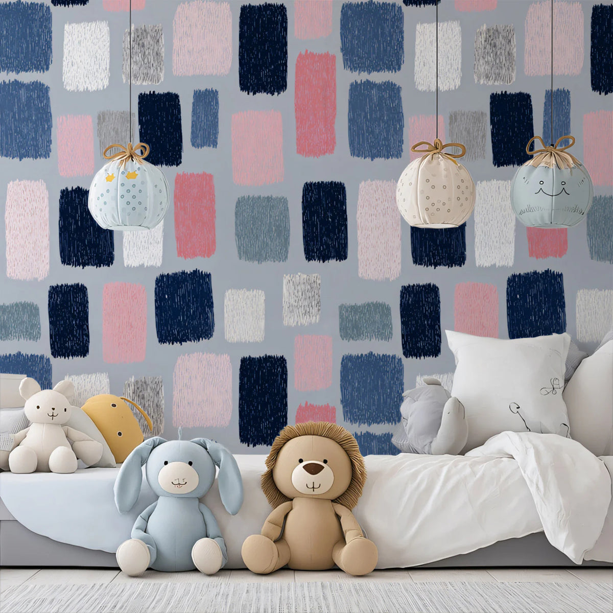 Modern Abstract Mural Wallpaper Painterly Geometric Blocks Mural Wallpaper - pure wallpaper artwork
