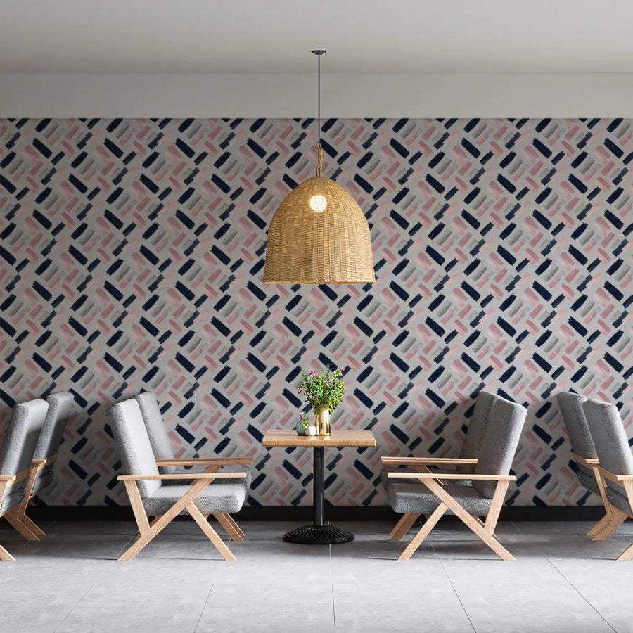 Abstract Brushstroke Mural Wallpaper — Diagonal Painted Texture Mural Wallpaper
