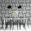 Monochrome Botanical Mural Wallpaper — Abstract Feathered Floral Mural Wallpaper - pure wallpaper artwork