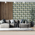 Impressionist Floral Mural Wallpaper in Sage and Ochre Mural Wallpaper - pure wallpaper artwork