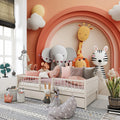 Safari Friends Rainbow Mural Wallpaper — Soft Paper-Cut Aesthetic Mural Wallpaper - pure wallpaper artwork
