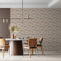 Woven Botanical Mural Wallpaper — Soft Dusty Rose and Gray Mural Wallpaper - pure wallpaper artwork