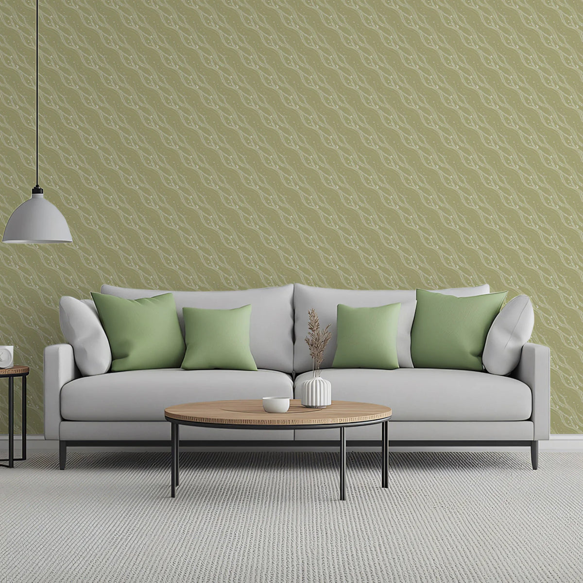 Diagonal Ribbon Weave Mural Wallpaper — Soft Olive Texture Mural Wallpaper - pure wallpaper artwork