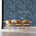 Winter Frost Botanical Mural Wallpaper — Blue and White Sprigs Mural Wallpaper - pure wallpaper artwork