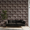 Micro Wavy Leaf Texture Wallpaper Dense Mocha & Taupe, Organic Weave Effect Mural Wallpaper - pure wallpaper artwork