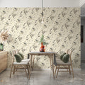 Dandelion Seed Head Mural Wallpaper — Minimalist Botanical Sketch Mural Wallpaper - pure wallpaper artwork