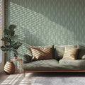 Feathered Leaf Mural Wallpaper — Muted Sage Green Botanical Mural Wallpaper - pure wallpaper artwork
