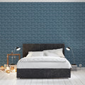 Fine Feathered Leaf Mural Wallpaper — Subtle Organic Blue Pattern Mural Wallpaper - pure wallpaper artwork