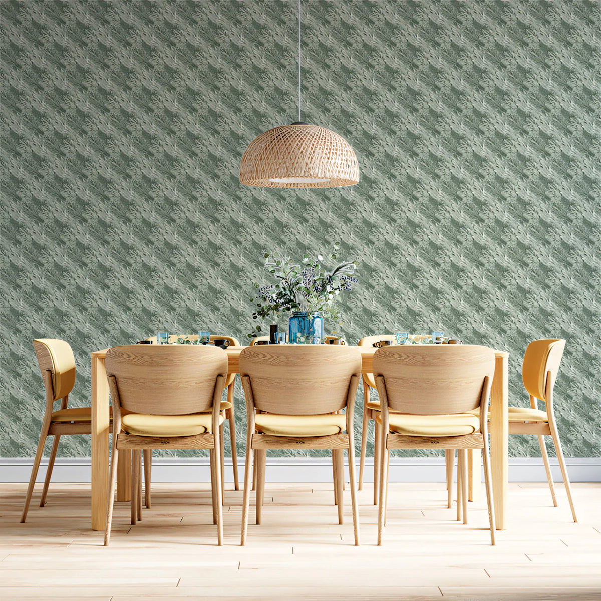 Diagonal Knit Texture Mural Wallpaper in Muted Sage Mural Wallpaper - pure wallpaper artwork