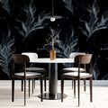 Stippled Kelp Mural Wallpaper — Moody Monochrome Botanical Mural Wallpaper - pure wallpaper artwork