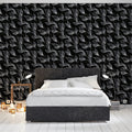 Sheer Leaf Diagonal Mural Wallpaper — Monochrome Botanical Art Mural Wallpaper - pure wallpaper artwork