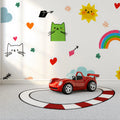Kawaii Cat and Rainbow Mural Wallpaper — Playful Doodle Pattern Mural Wallpaper - pure wallpaper artwork