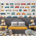 Doodle Car Collection Mural Wallpaper — Playful Hand-Drawn Motifs Mural Wallpaper - pure wallpaper artwork