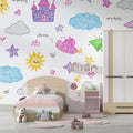 Doodle Kingdom Mural Wallpaper —Whimsical Hand-Drawn Design Mural Wallpaper - pure wallpaper artwork